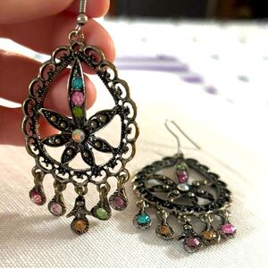Vintage Multicolor Chandelier Earrings